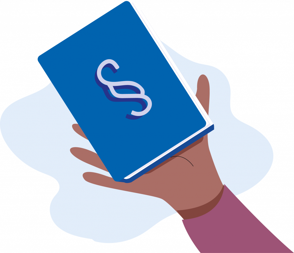 Ein blaues Gesetzbuch mit weißem Symbol auf aufgeschlagenen Seiten, als Bezug zur Strukturreform der Kinder- und Jugendhilfe (1. KJHSRG).